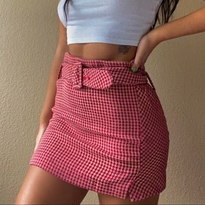 Houndstooth retro mini skirt